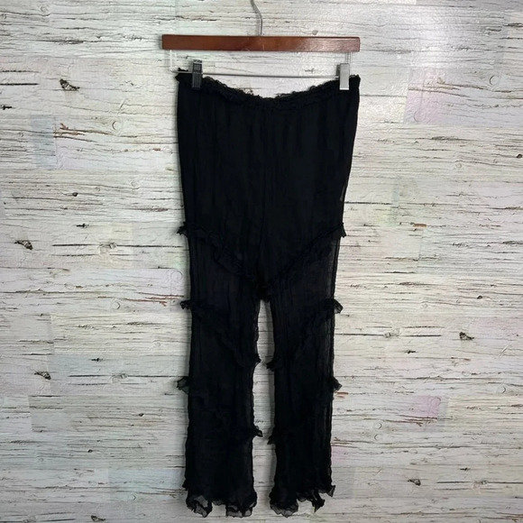 Love Sam black pants Anthropologie  beach shear size small - Picture 1 of 9